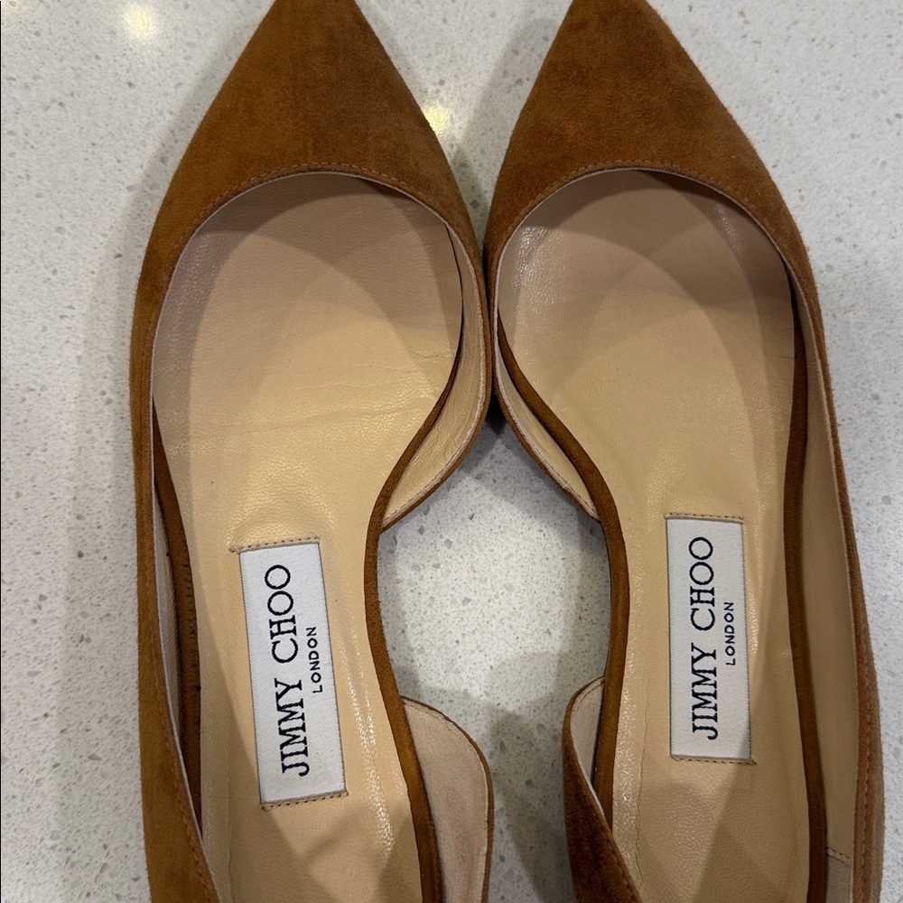 Jimmy Choo Pointed Toe D’Orsay Work Flats - Picture 7 of 7